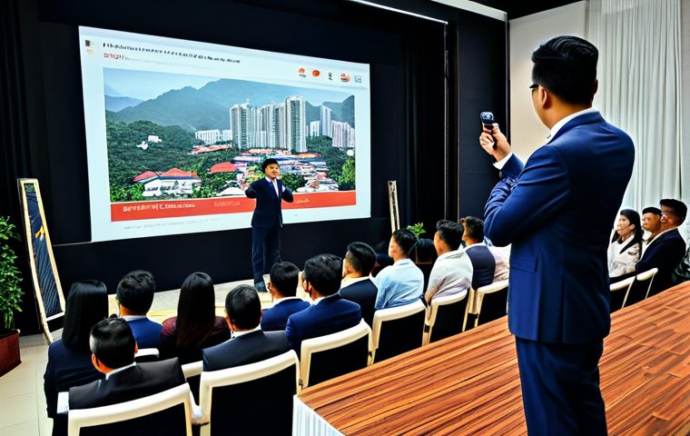 경매사 자격증이 유리한 업종 - Real Estate Auction Scene**

"A modern, well-dressed auctioneer in a modest suit, conducting a prope...