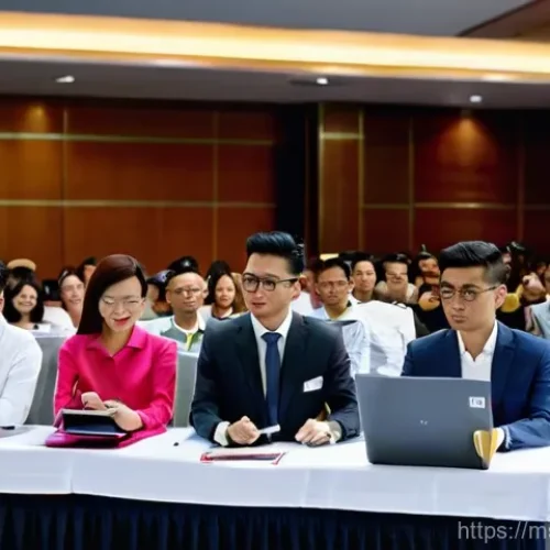 Home 27 경매사 자격증 취득 후의 경력 개발 플랜 - **Prompt:** A confident and professionally dressed Malaysian auctioneer, either male or female, stan...